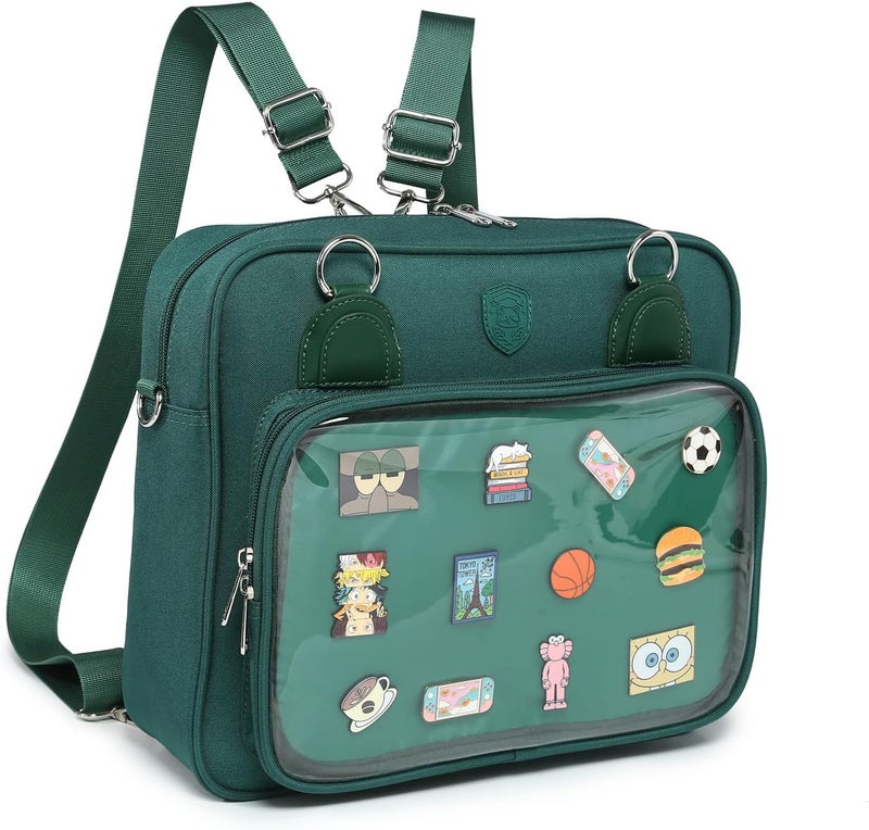 CHERRY SAUCE Oxford Ita Bag Crossbody Shoulder Bag Satchel Messenger Backpack Multi-Purpose Pins Display - Image 2